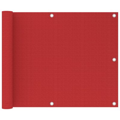 vidaXL Balkono pertvara, raudonos spalvos, 75x600cm, HDPE