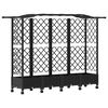 vidaXL Pakeltas lovas su trelėmis ir stogu Juoda 203,5 x 40 x 129 cm