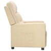 vidaXL Atsistojantis krėslas, kreminės spalvos, audinys
