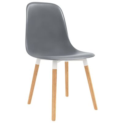 vidaXL Valgomojo kėdės, 2vnt., pilkos spalvos, plastikas