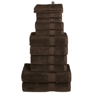 vidaXL Rank&scaron;luosčių rinkinys SOLUND, 12vnt., rudi, 600g/m&sup2;