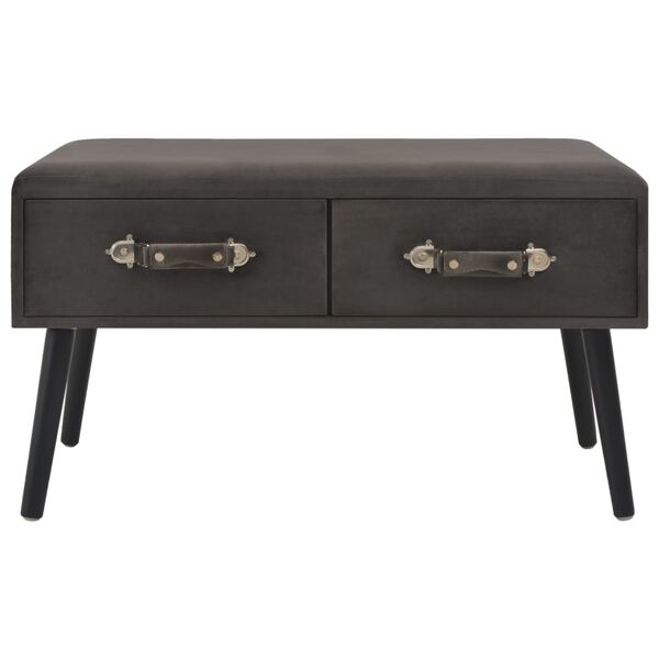 vidaXL Kavos staliukas, pilkos spalvos, 80x40x46 cm, aksomas