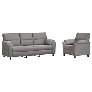 vidaXL Sofos komplektas 2 pcs &Scaron;viesiai pilka Aksomas