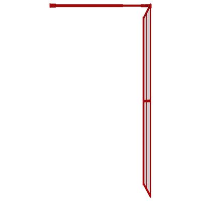 vidaXL Dušo sienelė su skaidriu raudonu ESG stiklu, 80x195cm