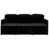 vidaXL Trivietė modulinė sofa-lova, juodos spalvos, audinys