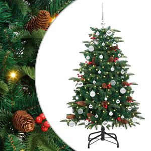 vidaXL Dirbtinė Kalėdų eglutė Žalia 150 cm PVC ir Metalas ir Plastikas
