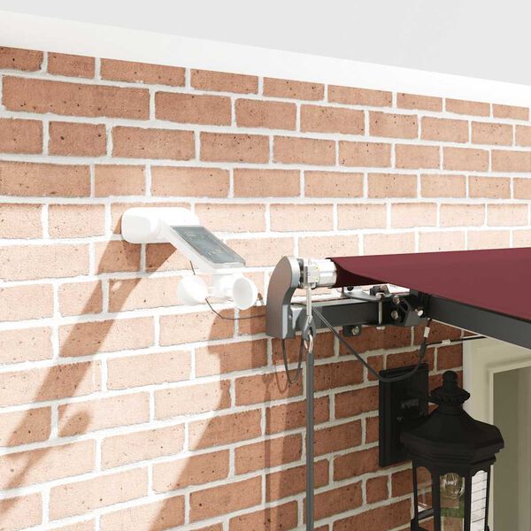 vidaXL Automatinė i&scaron;traukiama markizė su LED, bordo spalvos, 600x300cm