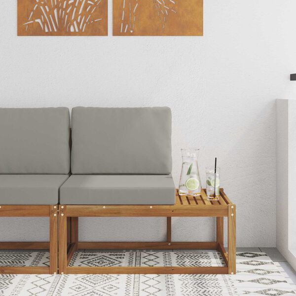 vidaXL Lauko galinė sofa su pagalve Natūrali 91 x 63 x 73 cm