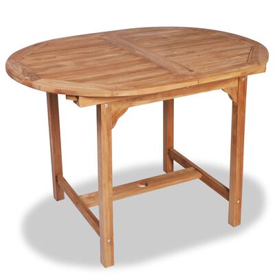 vidaXL Išskleidžiamas sodo stalas, (110-160)x80x75cm, tikmedžio med.