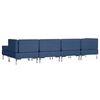 vidaXL Sofos komplektas, 5 dalių, mėlynos spalvos, audinys