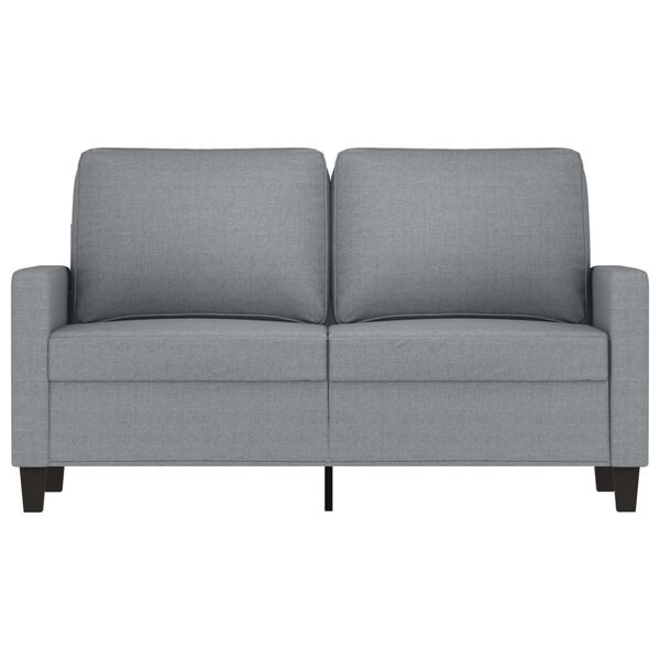 vidaXL Dvivietė sofa, &scaron;viesiai pilkos spalvos, 120cm, audinys