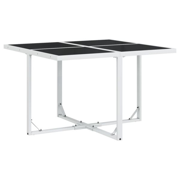 vidaXL Sodo komplektas su pagalvėlėmis, 9 dalių, baltas, tekstilenas