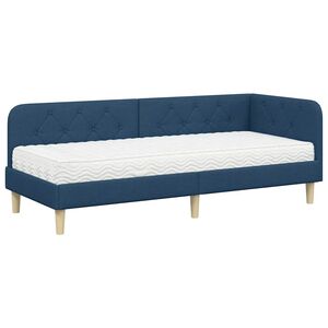 vidaXL Kampinė lovos konstrukcija Mėlyna 80 x 200 cm audinys