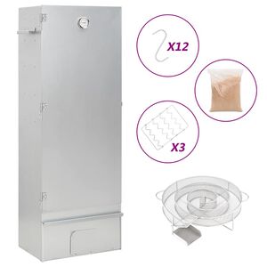 vidaXL Krosnis-rūkykla su &scaron;alto rūkymo generatoriumi, plienas