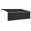 vidaXL Markizė su uždanga/LED/vėjo jutikliu, antracito, 4,5x3m