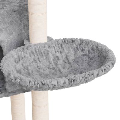 vidaXL Draskyklė katėms su stovais iš sizalio, šviesiai pilka, 108,5cm
