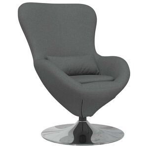 vidaXL Kiau&scaron;inio formos krėslas Tamsiai pilka 63 x 73 x 90 cm audinys
