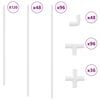 vidaXL PVC vamzdis 12 pcs Balta 12,2 x 1,8 x 500 mm PP ir PE