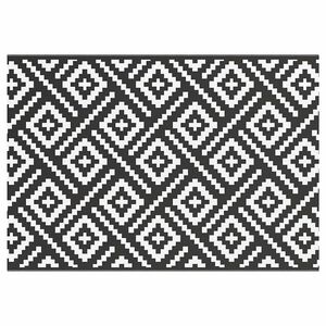vidaXL Lauko kilimas, ARAKIL baltos ir juodos spalvos, 160x230cm, PP