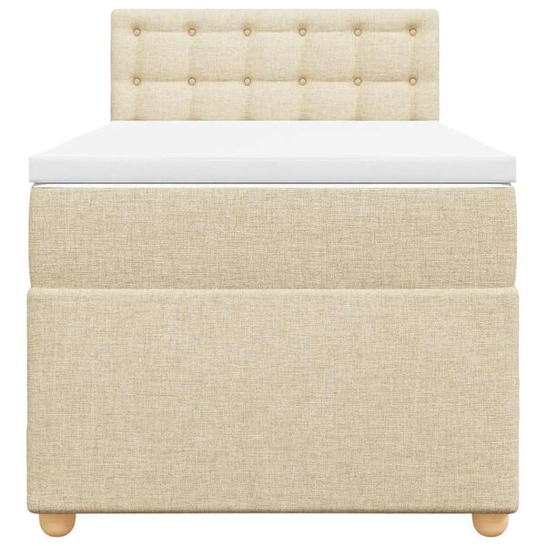 vidaXL Lova su spyruoklėmis ir čiužiniu, kreminė, 80x200cm, audinys