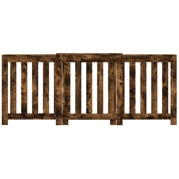 vidaXL Radiatoriaus uždangalas, dūminis, 205x21,5x83,5cm, mediena