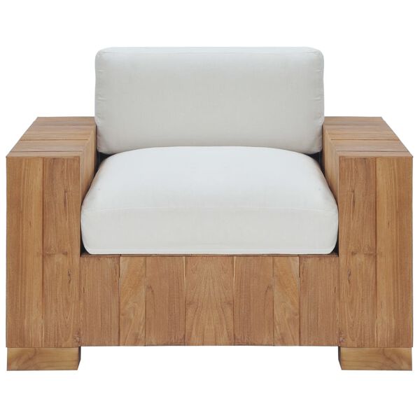 vidaXL Krėslas su pagalvėlėmis, tikmedžio medienos masyvas