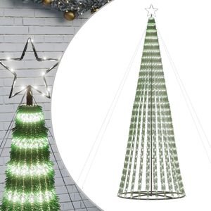 vidaXL LED Kalėdų eglutė 688 LED &Scaron;altai Balta 300 cm