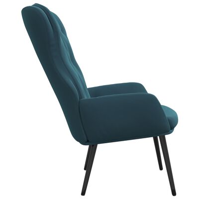 vidaXL Poilsio kėdė, mėlynos spalvos, aksomas