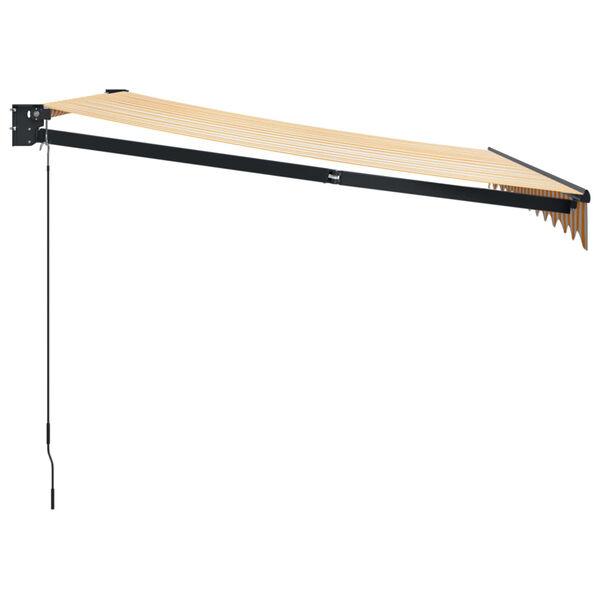 vidaXL I&scaron;traukiama markizė, geltona/balta, 3,5x2,5m, audinys/aliuminis