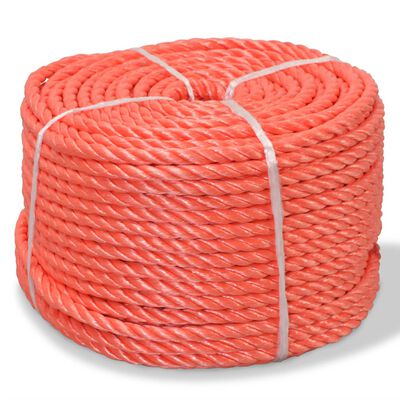 vidaXL Susukta virvė, polipropilenas, 6mm, 200m, oranžinė