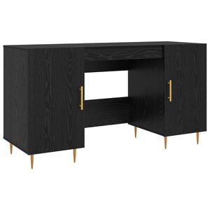 vidaXL Stalas juoda ąžuolo Apdirbta mediena 140 x 50 x 75 cm