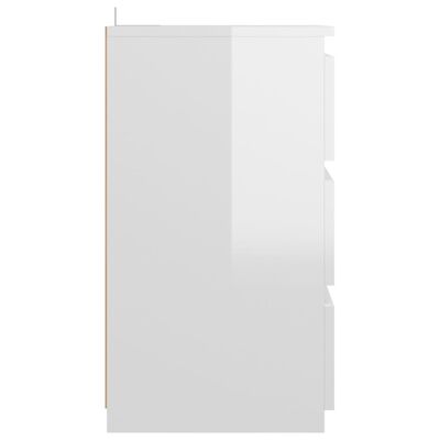 vidaXL Naktinės spintelės, 2vnt., baltos, 40x35x62,5cm, MDP, blizgios