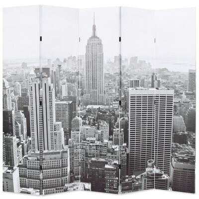 vidaXL Kambario pertvara, 200x170 cm, Niujorkas dieną, juoda ir balta