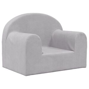 vidaXL Vaiki&scaron;ka sofa, &scaron;viesiai pilkos spalvos, mink&scaron;tas pliu&scaron;as