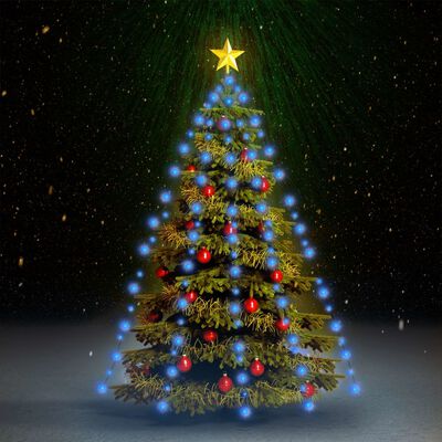 vidaXL Kalėdų eglutės girlianda su 180 mėlynų LED lempučių, 180cm
