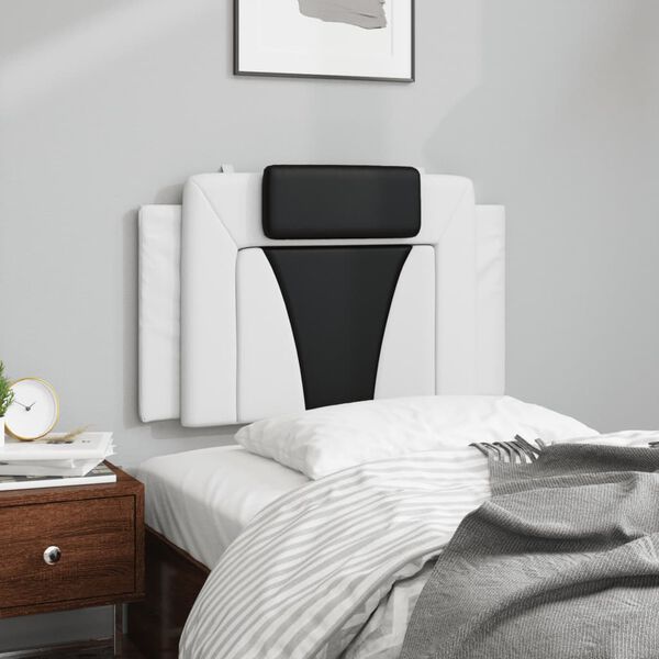 vidaXL Galvūgalio pagalvėlė, Viana, baltas ir juodas, 80cm, dirbtinė oda