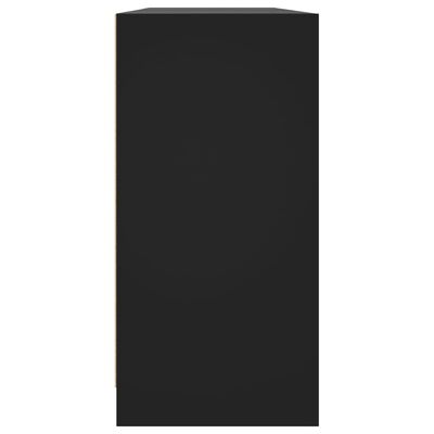 vidaXL Knygų spinta su durelėmis, juoda, 204x37x75cm, mediena