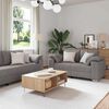vidaXL Sofa 3 pcs Taupe 219 x 80 x 82 cm Lino mi&scaron;inio audinys