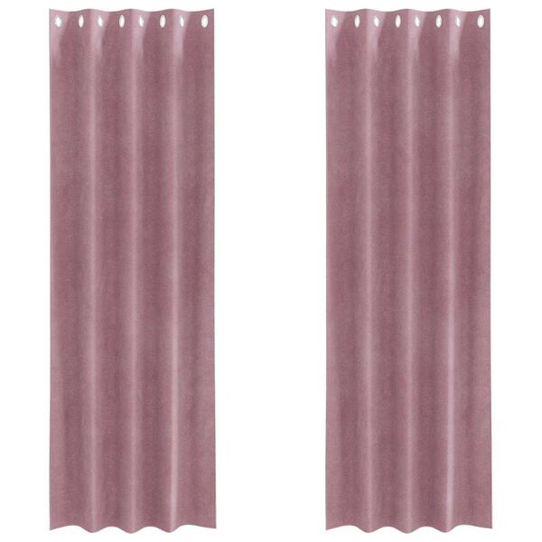 vidaXL Užtemdymo užuolaidos 2 pcs Tamsiai rožinė 140 x 260 cm Aksomas