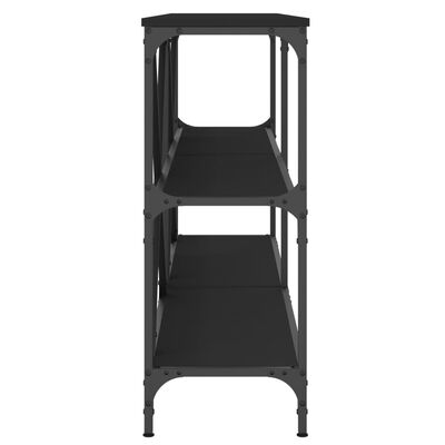 vidaXL Konsolinis staliukas, juodas, 160x30x75cm, mediena ir geležis