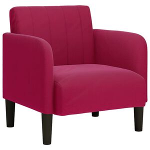 vidaXL Sofa-kėdė su porankiais, vyno raudonumo, 54 cm, aksominė