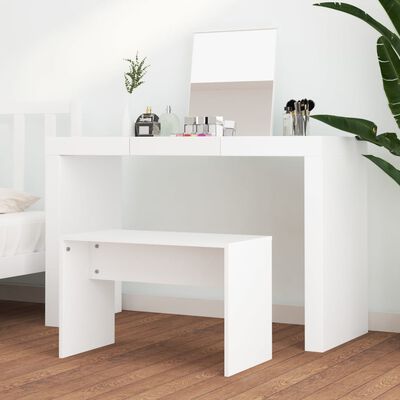 vidaXL Kosmetinio staliuko kėdutė, balta, 70x35x45cm, apdirbta mediena