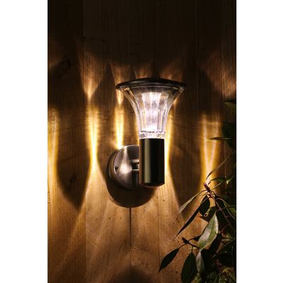 Luxform LED Sieninis šviest. su saulės element. Reims, nerūd. plien.