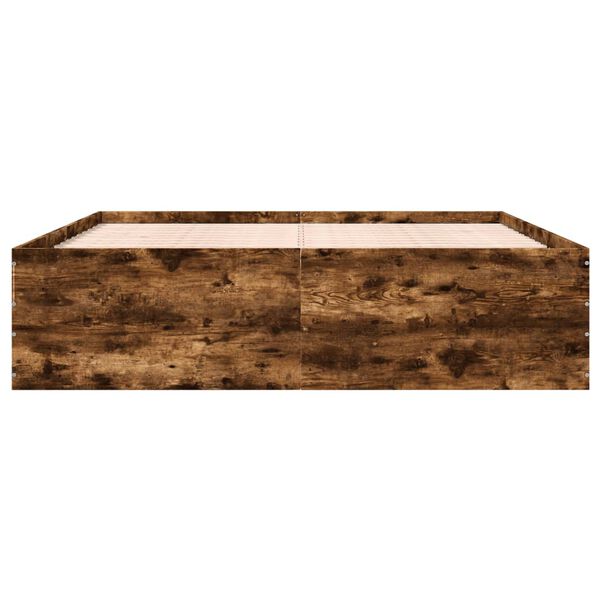 vidaXL Lovos rėmas, dūminio ąžuolo, 180x200cm, apdirbta mediena