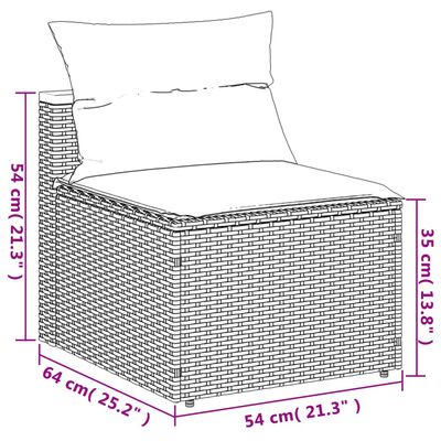 vidaXL Sodo sofos dalys su pagalvėlėmis, 2vnt., juodos, poliratanas