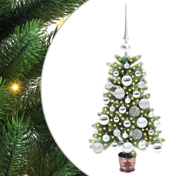 vidaXL Kalėdų eglutė su 150 LED s stovu Žalia 65 cm PE