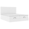 vidaXL Osmanų lovos rėmas su čiužiniais, baltas, 160x200cm, dirbt. oda
