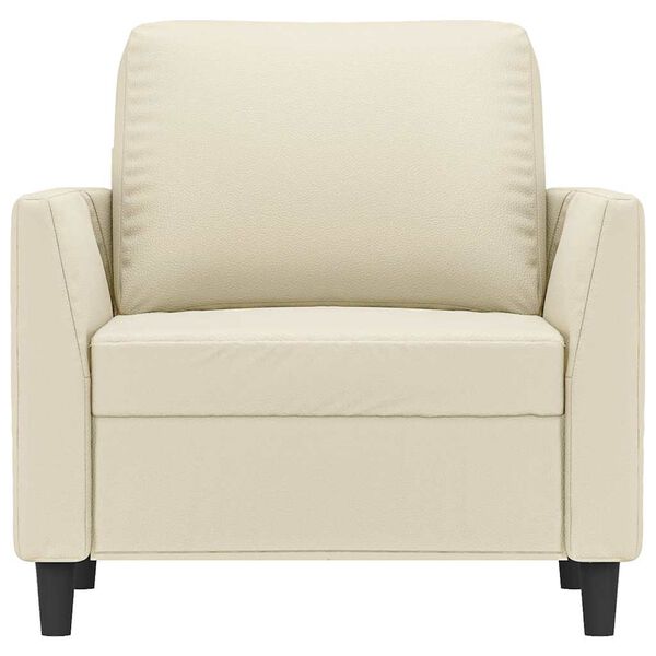 vidaXL Krėslas, kreminės spalvos, 60cm, dirbtinė oda