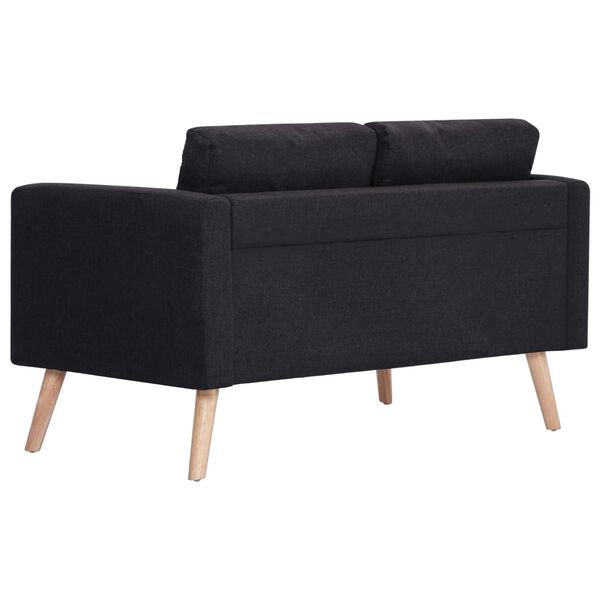 vidaXL Dvivietė sofa, juoda, audinys