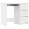 vidaXL Rašomasis stalas, baltas, 90x45x76cm, apdirbta mediena, blizgus